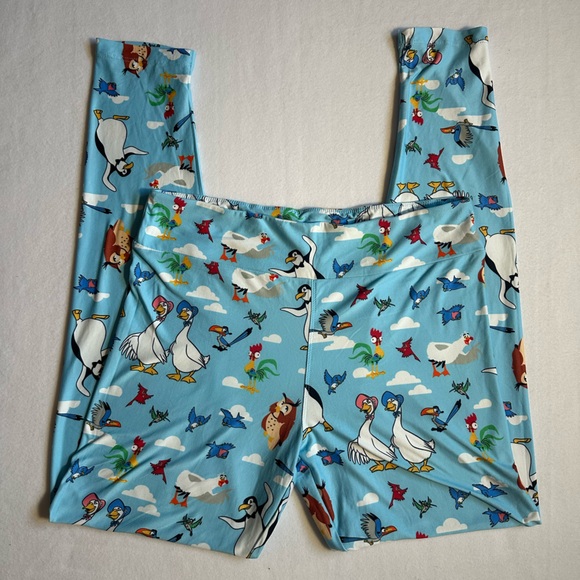 Disney Parks Birds of a Feather Leggings Women’s Medium Blue Graphic Stretch - Picture 2 of 4